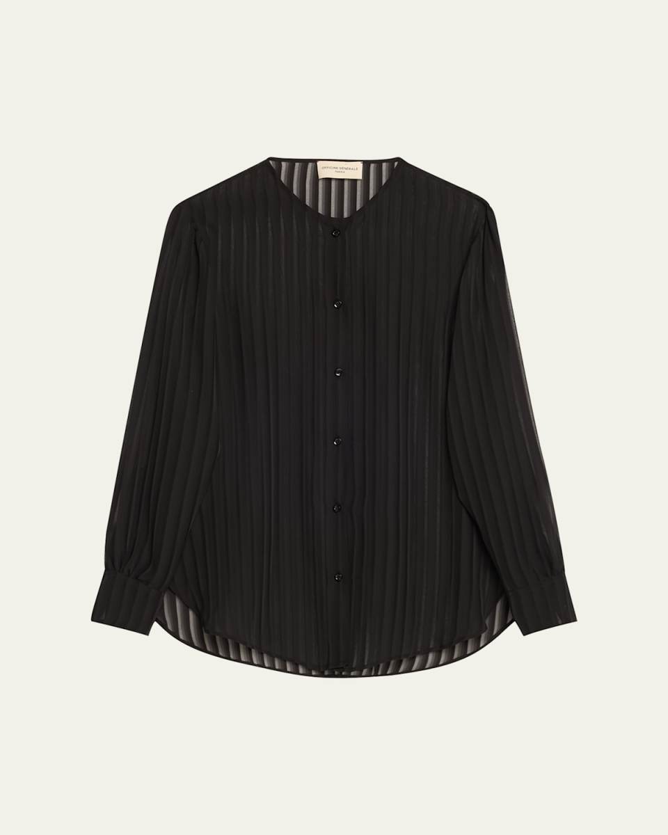 Hermy Sheer Button-Front Top